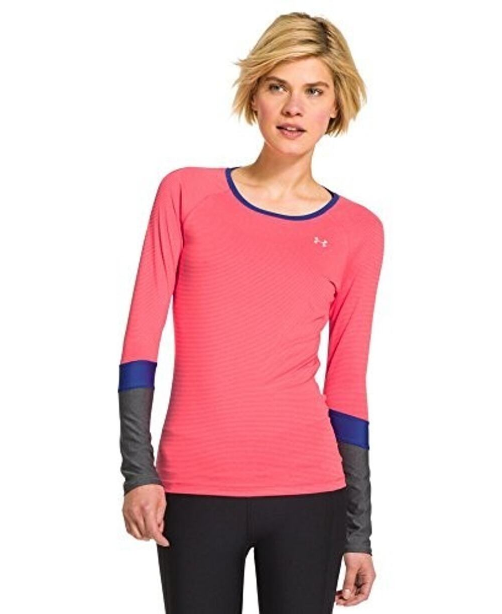 Womens Under Armour Long Sleeve Shirt Fitted Heat Gear Size SM/P/P Neon